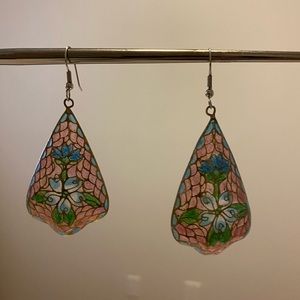 Vintage stained glass earrings